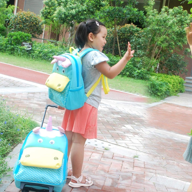 yodo Zoo 3-Way Kids Suitcase Luggage or Toddler Rolling Backpack with wheels, Medium Unicorn - Image 3